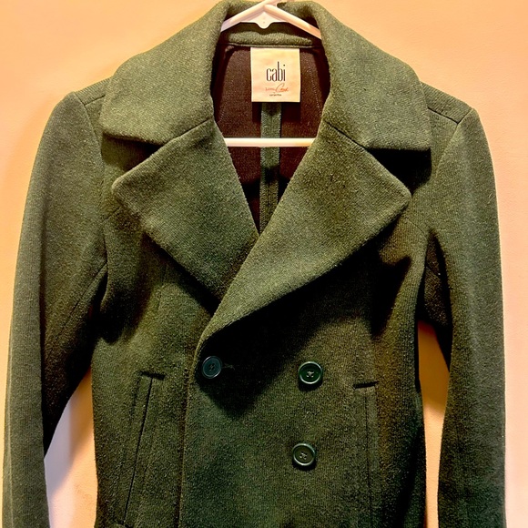 CAbi Women’s XS Double Breasted Green Peacoat - Picture 1 of 4